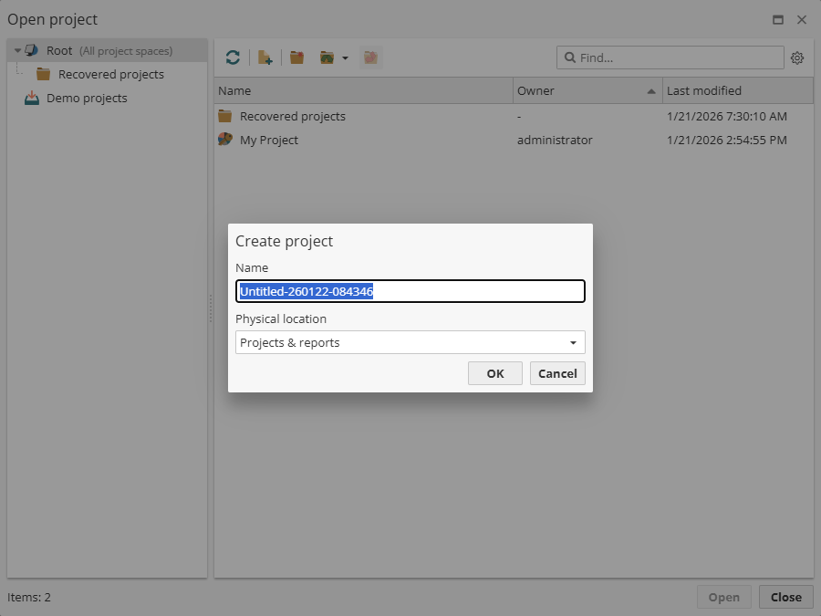 projects new project