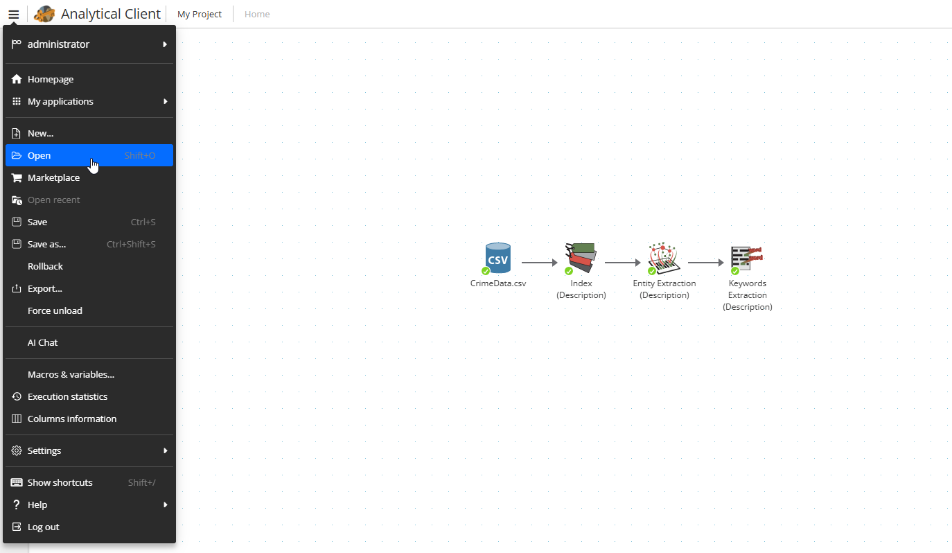 projects open project manager