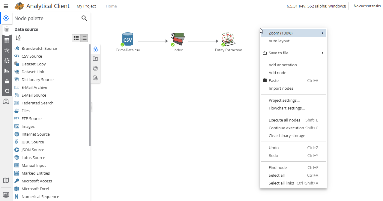 pa ui flowchart settings