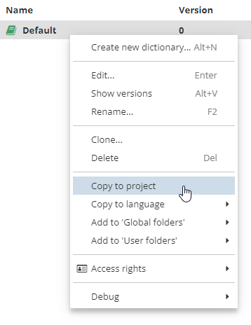dict copy to project