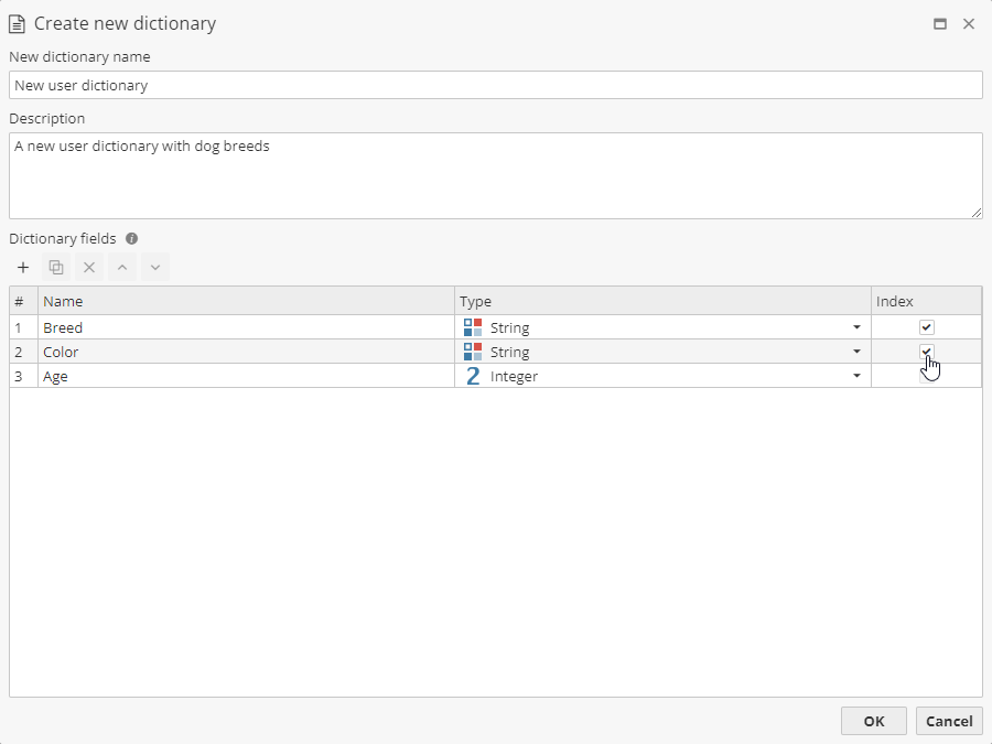 dict new dict mark example