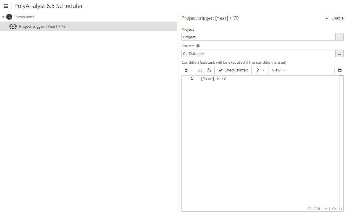 sch add trigger condition