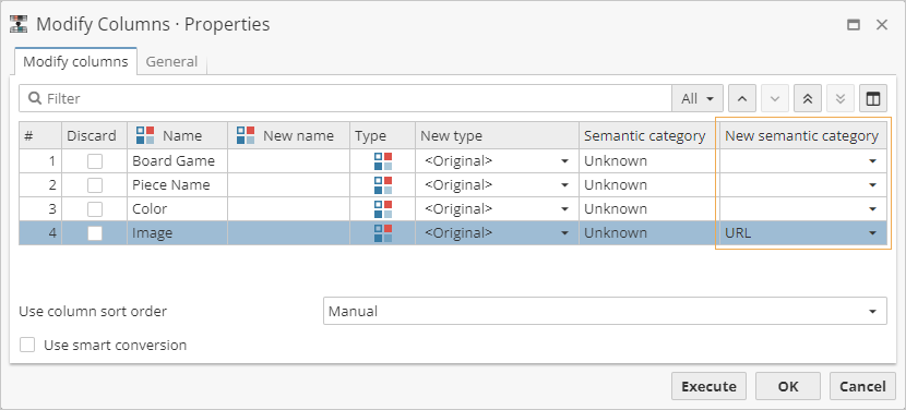 grid view modify columns semantic category