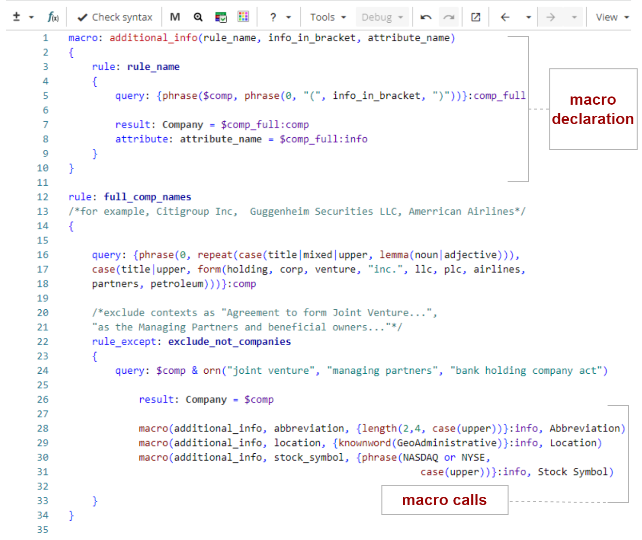 xpdl macros addit info macro